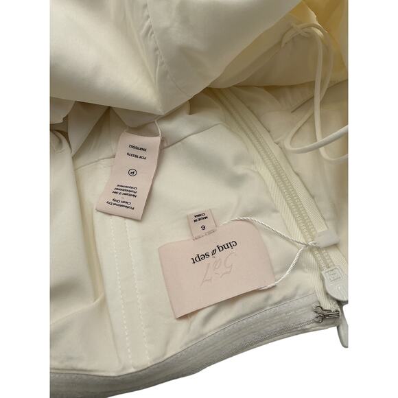 Cinq A Sept 'Laurile' Cream Polyester Dress Size 6 - Picture 4 of 4